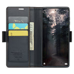 For Xiaomi 14 Magnetic Leather Case CASEME 023 RFID Blocking 3 Card Slot Mobile Cover