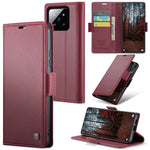 For Xiaomi 14 Magnetic Leather Case CASEME 023 RFID Blocking 3 Card Slot Mobile Cover
