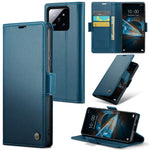 For Xiaomi 14 Magnetic Leather Case CASEME 023 RFID Blocking 3 Card Slot Mobile Cover