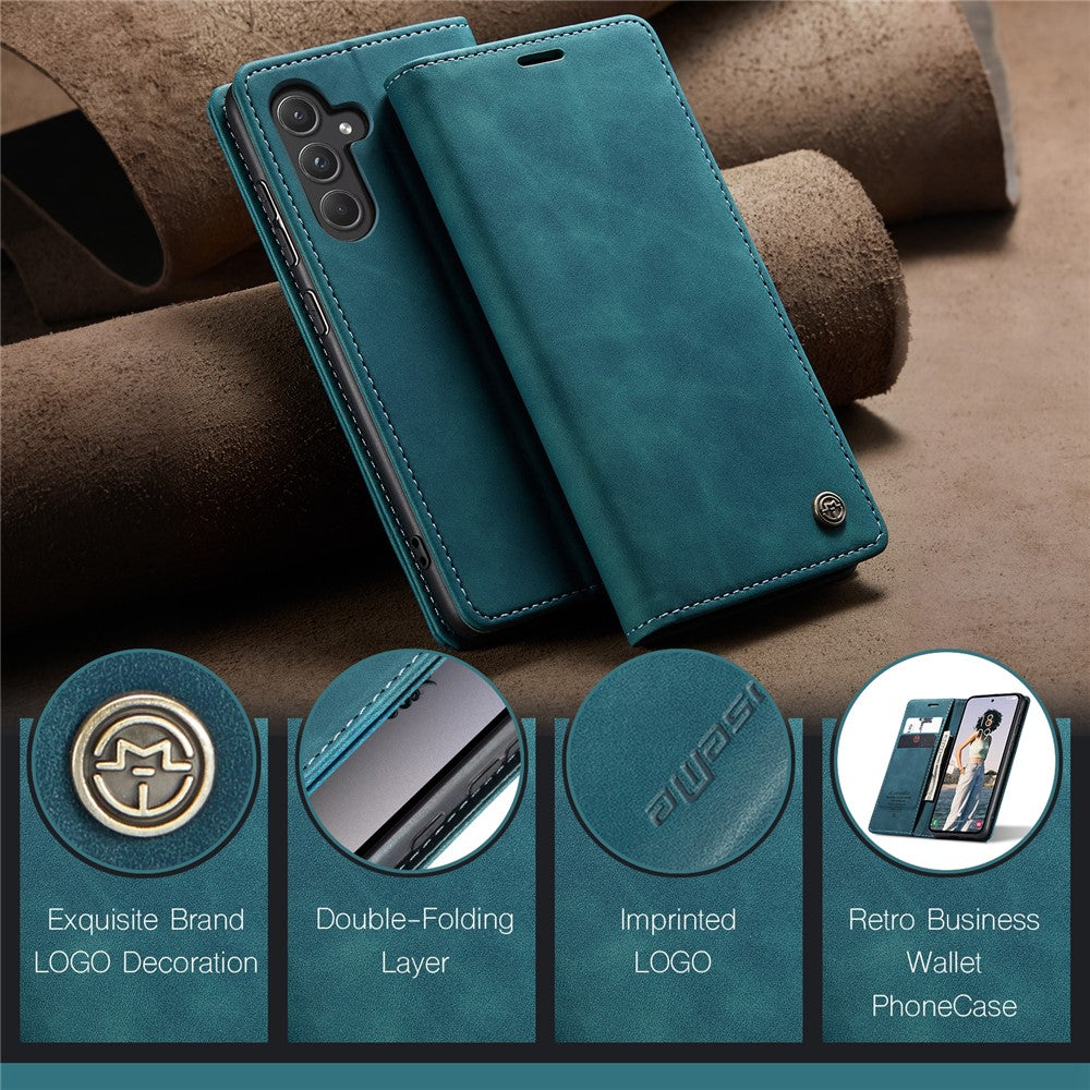 CASEME 013 Series til Samsung Galaxy A55 5G Cover PU Læder Stander Business Telefoncover