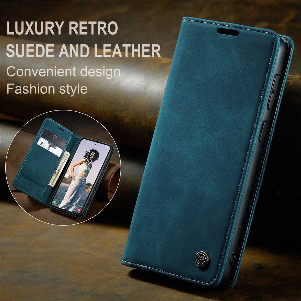 CASEME 013 Series til Samsung Galaxy A55 5G Cover PU Læder Stander Business Telefoncover