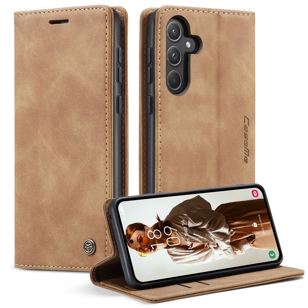 CASEME 013 Series til Samsung Galaxy A55 5G Cover PU Læder Stander Business Telefoncover