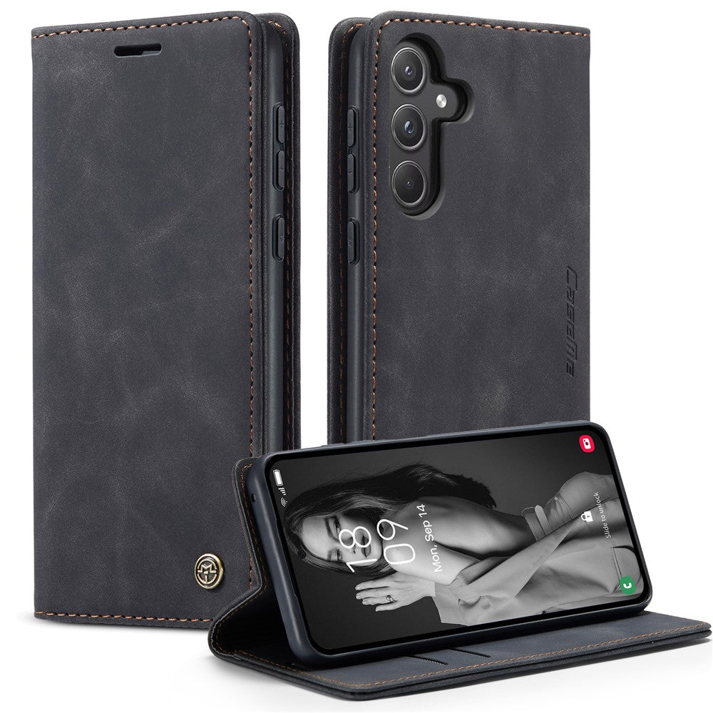 CASEME 013 Series til Samsung Galaxy A55 5G Cover PU Læder Stander Business Telefoncover