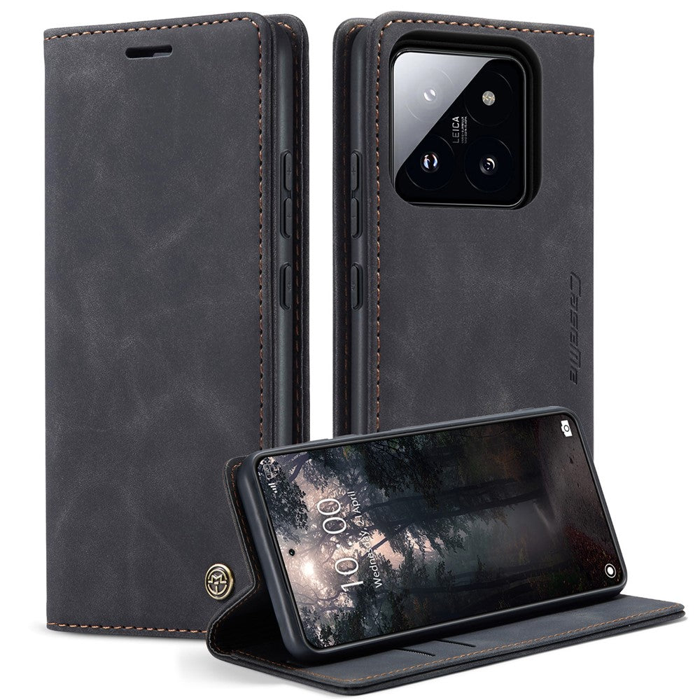 CASEME 013 Series For Xiaomi 14 Case Automatic Closing Stand Shockproof Phone Cover