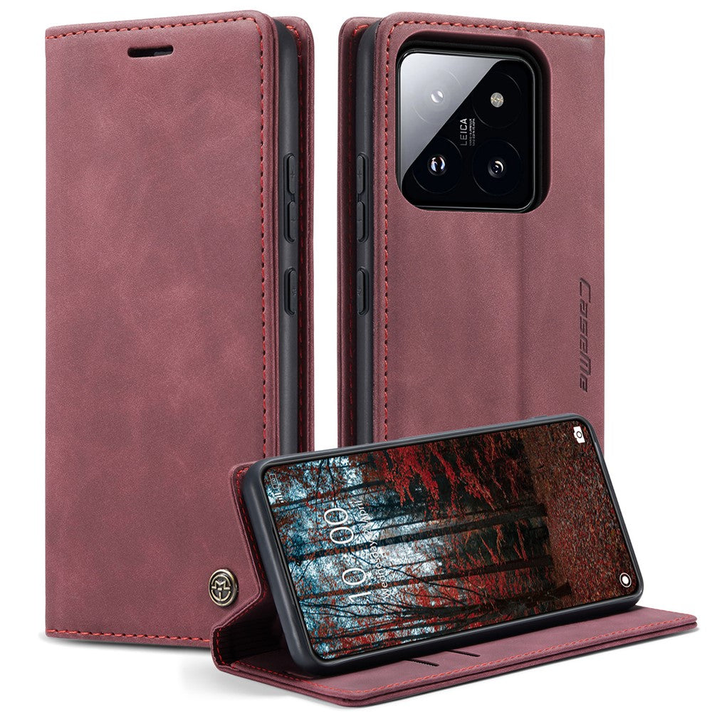 CASEME 013 Series For Xiaomi 14 Case Automatic Closing Stand Shockproof Phone Cover