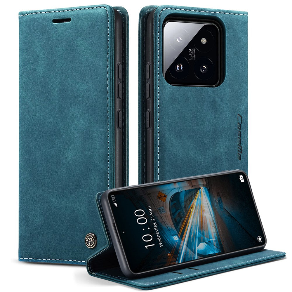 CASEME 013 Series For Xiaomi 14 Case Automatic Closing Stand Shockproof Phone Cover