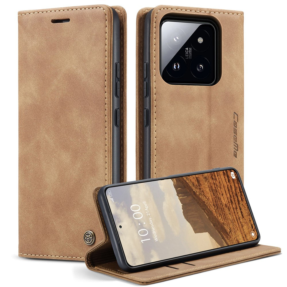 CASEME 013 Series For Xiaomi 14 Case Automatic Closing Stand Shockproof Phone Cover