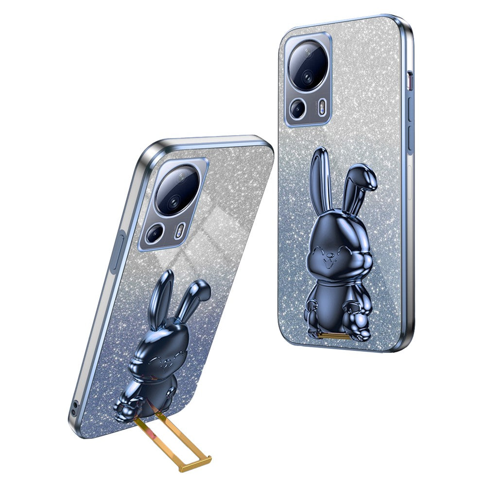 For Xiaomi 13 Lite / Civi 2 5G Case Glitter Rabbit Pull-out Kickstand Phone Cover