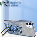 Til iPhone 12 mini Glitter Pudder Cover Udtrækkelig Støttefod Smart Telefon Cover