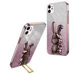 Til iPhone 12 mini Glitter Pudder Cover Udtrækkelig Støttefod Smart Telefon Cover