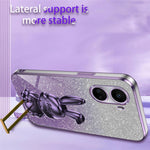 For Huawei nova 10 SE 4G Case Glitter Powder PC+TPU Anti-drop Phone Cover with Pull-out Kickstand