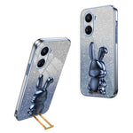 For Huawei nova 10 SE 4G Case Glitter Powder PC+TPU Anti-drop Phone Cover with Pull-out Kickstand