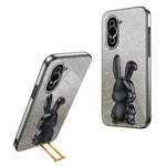 For Huawei nova 10 4G Case Cartoon Rabbit PC+TPU Pull-out Kickstand Design Phone Cover