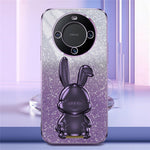 For Huawei Mate 60 Case Glitter Powder Electroplated Anti-drop Phone Cover with Pull-out Kickstand