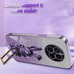 For Huawei Mate 50 4G Case Cute Rabbit Pull-out Kickstand PC+TPU Anti-scratch Phone Cover