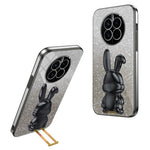 For Huawei Mate 50 4G Case Cute Rabbit Pull-out Kickstand PC+TPU Anti-scratch Phone Cover
