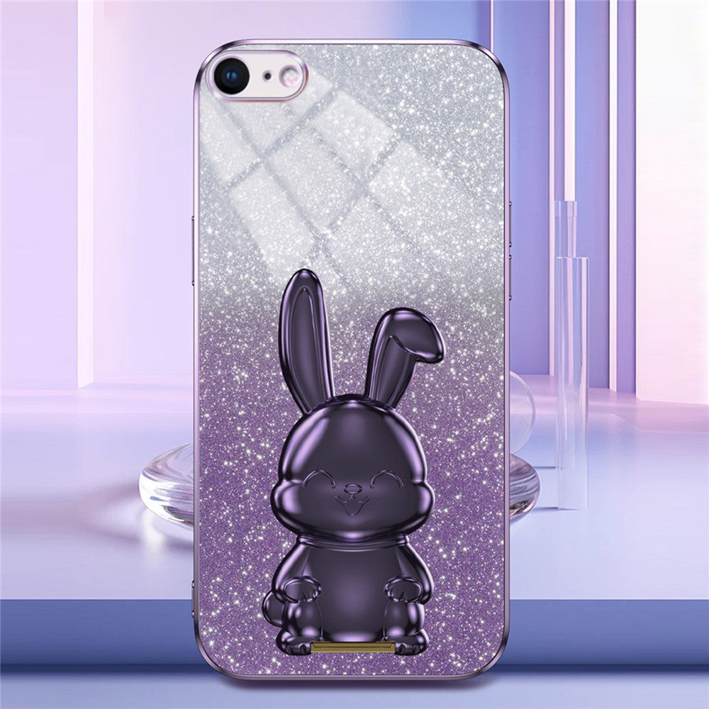 For iPhone 6 / 7 / 8 / SE (2020) / SE (2022) Cartoon Rabbit Kickstand Cover Anti-collision Phone Case