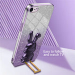 For iPhone 6 / 7 / 8 / SE (2020) / SE (2022) Cartoon Rabbit Kickstand Cover Anti-collision Phone Case