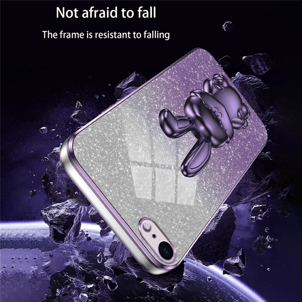 For iPhone 6 / 7 / 8 / SE (2020) / SE (2022) Cartoon Rabbit Kickstand Cover Anti-collision Phone Case