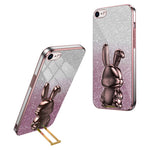 For iPhone 6 / 7 / 8 / SE (2020) / SE (2022) Cartoon Rabbit Kickstand Cover Anti-collision Phone Case
