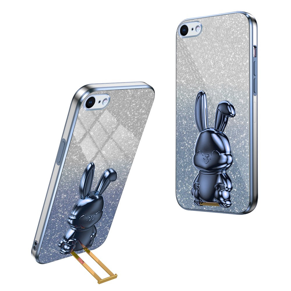 For iPhone 6 / 7 / 8 / SE (2020) / SE (2022) Cartoon Rabbit Kickstand Cover Anti-collision Phone Case