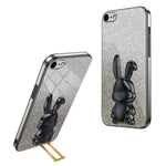 For iPhone 6 / 7 / 8 / SE (2020) / SE (2022) Cartoon Rabbit Kickstand Cover Anti-collision Phone Case