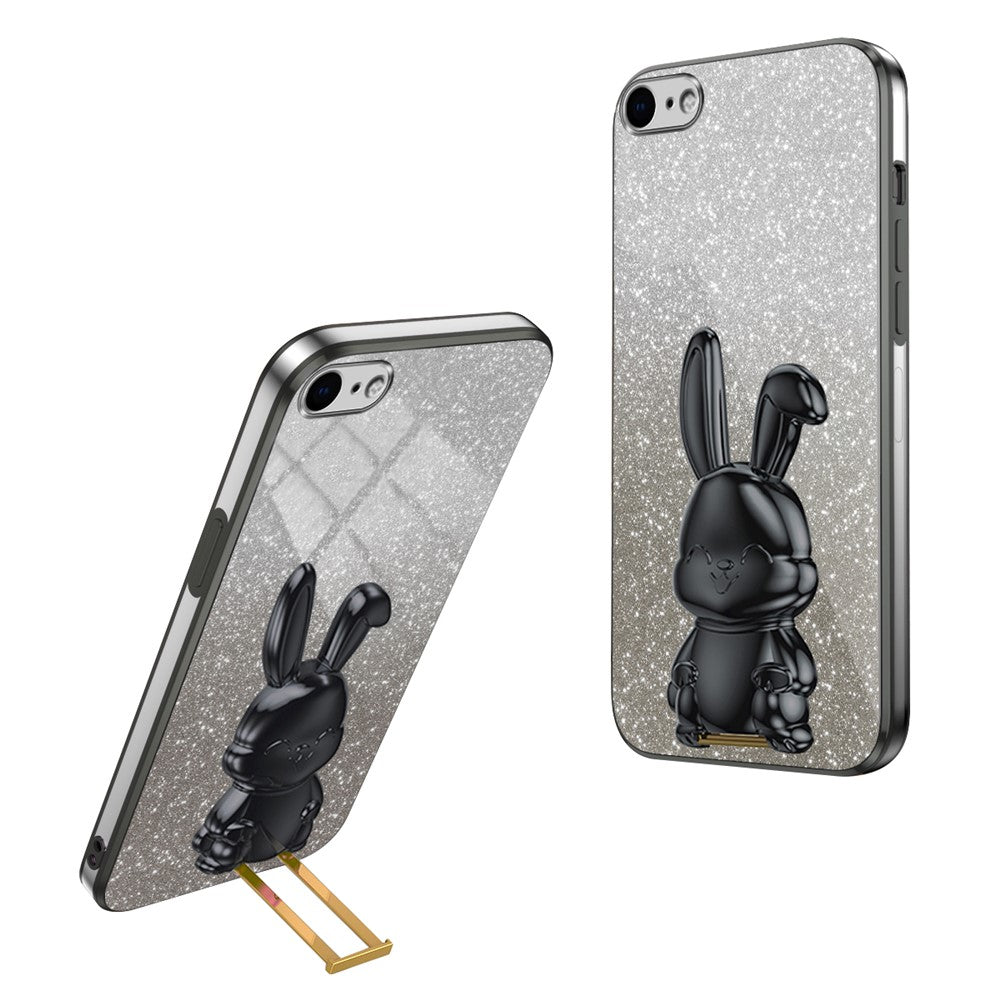 For iPhone 6 / 7 / 8 / SE (2020) / SE (2022) Cartoon Rabbit Kickstand Cover Anti-collision Phone Case