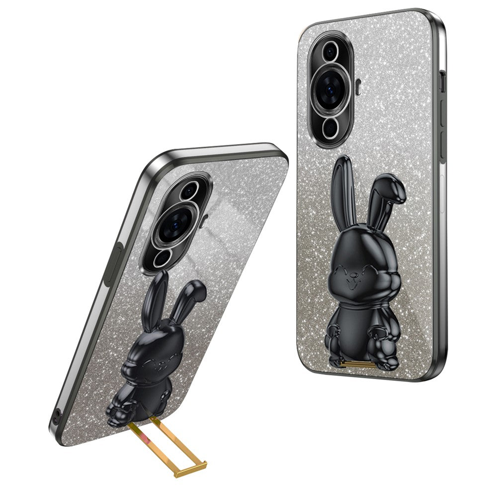 For Huawei nova 11 Pro / nova 11 Ultra Cartoon Rabbit Kickstand Cover Electroplating Phone Case