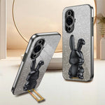 For Huawei nova 11 Pro / nova 11 Ultra Cartoon Rabbit Kickstand Cover Electroplating Phone Case