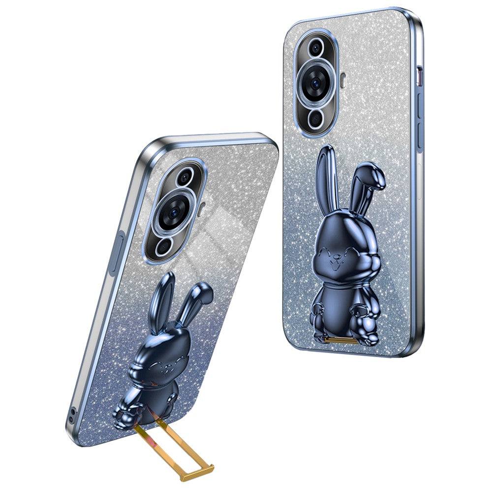 For Huawei nova 11 Pro / nova 11 Ultra Cartoon Rabbit Kickstand Cover Electroplating Phone Case