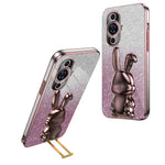 For Huawei nova 11 Pro / nova 11 Ultra Cartoon Rabbit Kickstand Cover Electroplating Phone Case