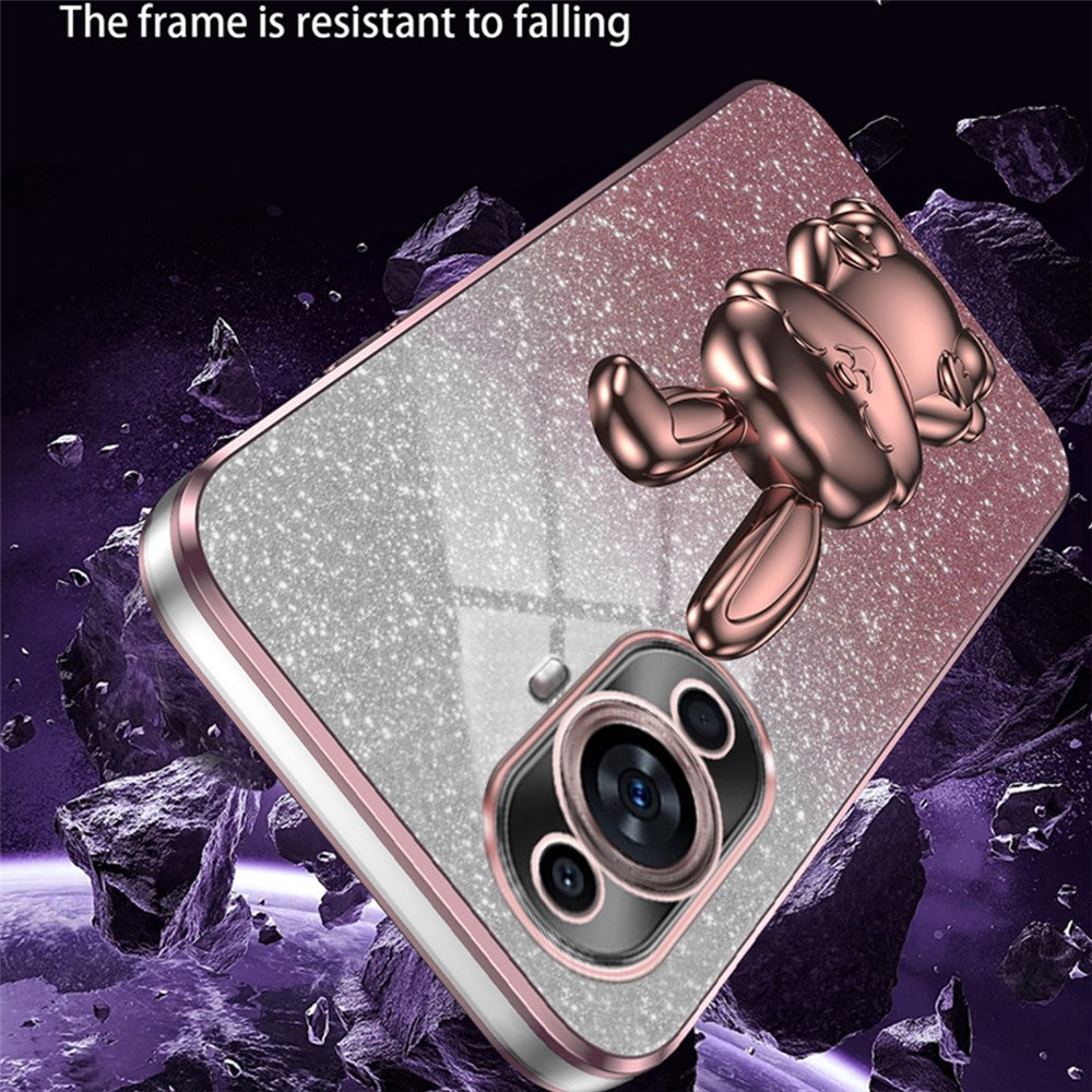 For Huawei nova 11 / nova 12s 4G / nova 12 Lite 4G Cartoon Rabbit Kickstand Cover Glitter Phone Back Case