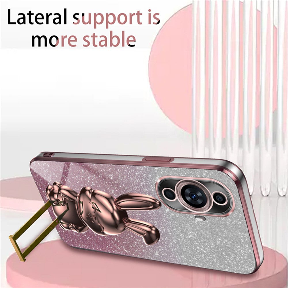 For Huawei nova 11 / nova 12s 4G / nova 12 Lite 4G Cartoon Rabbit Kickstand Cover Glitter Phone Back Case