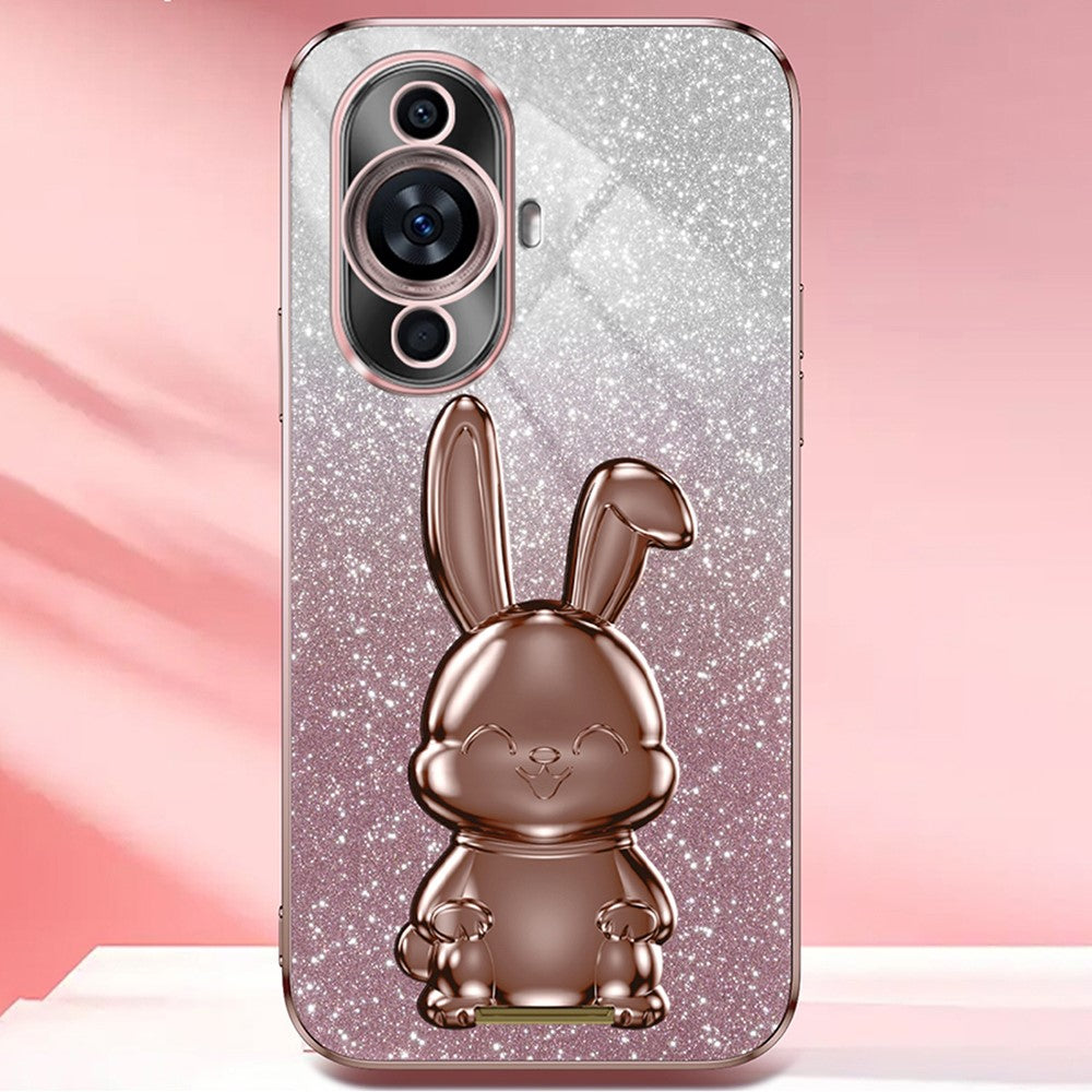 For Huawei nova 11 / nova 12s 4G / nova 12 Lite 4G Cartoon Rabbit Kickstand Cover Glitter Phone Back Case
