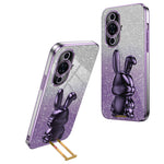 For Huawei nova 11 / nova 12s 4G / nova 12 Lite 4G Cartoon Rabbit Kickstand Cover Glitter Phone Back Case