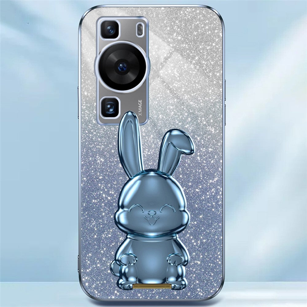 Mobilskal till Huawei P60 Pro / P60 Skal Glitter Puder PC+TPU Skal med Utdragbart Stativ