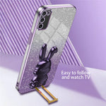 For Samsung Galaxy A02s (166.5mm) Cartoon Rabbit Cell Phone Cover Kickstand Case
