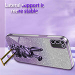 For Samsung Galaxy A02s (166.5mm) Cartoon Rabbit Cell Phone Cover Kickstand Case
