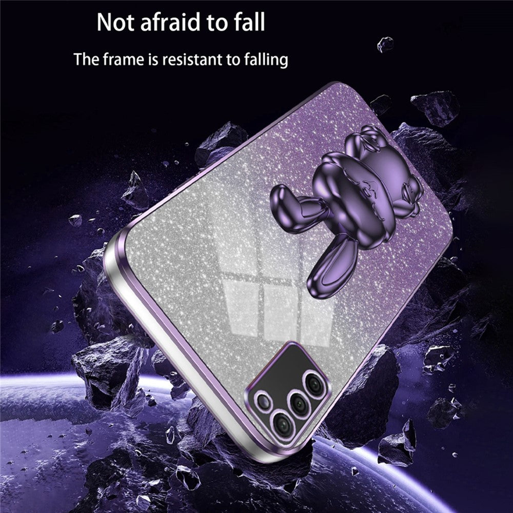 For Samsung Galaxy A02s (166.5mm) Cartoon Rabbit Cell Phone Cover Kickstand Case