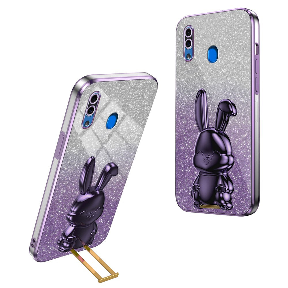 Til Samsung Galaxy A20 / A30 Cover Sødt Kanin Udtrækkelig Støtteben Kofanger Beskyttende Telefoncover