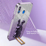 Til Samsung Galaxy A20 / A30 Cover Sødt Kanin Udtrækkelig Støtteben Kofanger Beskyttende Telefoncover