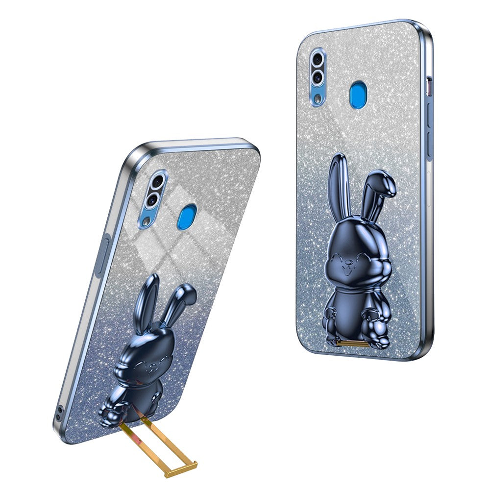 Til Samsung Galaxy A20 / A30 Cover Sødt Kanin Udtrækkelig Støtteben Kofanger Beskyttende Telefoncover