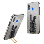 Til Samsung Galaxy A20 / A30 Cover Sødt Kanin Udtrækkelig Støtteben Kofanger Beskyttende Telefoncover
