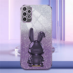 For Samsung Galaxy A33 5G Cartoon Rabbit Cell Phone Cover Shockproof Case with Kickstand