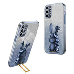 For Samsung Galaxy A33 5G Cartoon Rabbit Cell Phone Cover Shockproof Case with Kickstand