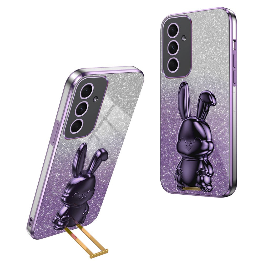 Til Samsung Galaxy A54 5G Mobiltelefoncover Udtrækkelig Støttefod Tegneserie Kanin Anti-fald Cover