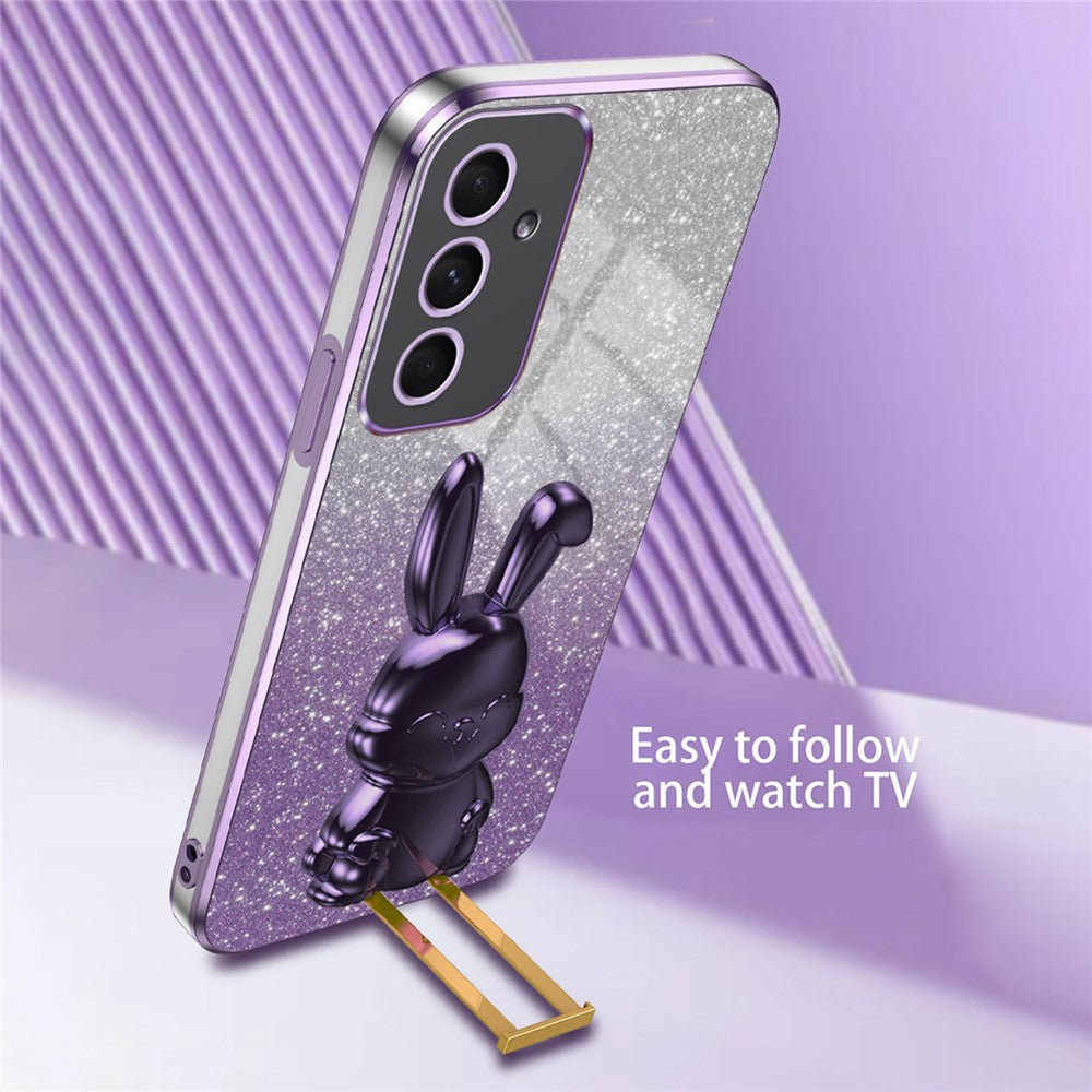Til Samsung Galaxy A54 5G Mobiltelefoncover Udtrækkelig Støttefod Tegneserie Kanin Anti-fald Cover