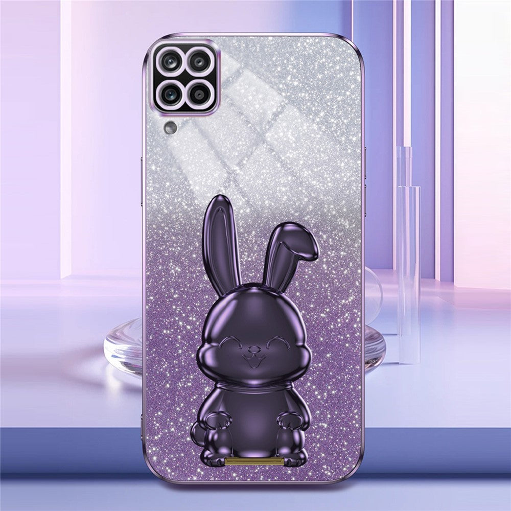 Til Samsung Galaxy A22 4G (EU version) Telefoncover Sødt Kanin Udtrækkelig Støttefod Ridsefrit Cover