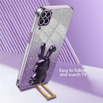 Til Samsung Galaxy A22 4G (EU version) Telefoncover Sødt Kanin Udtrækkelig Støttefod Ridsefrit Cover