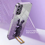 For Samsung Galaxy A72 4G / A72 5G Cell Phone Case Stylish Cartoon Rabbit Pull-out Kickstand Cover